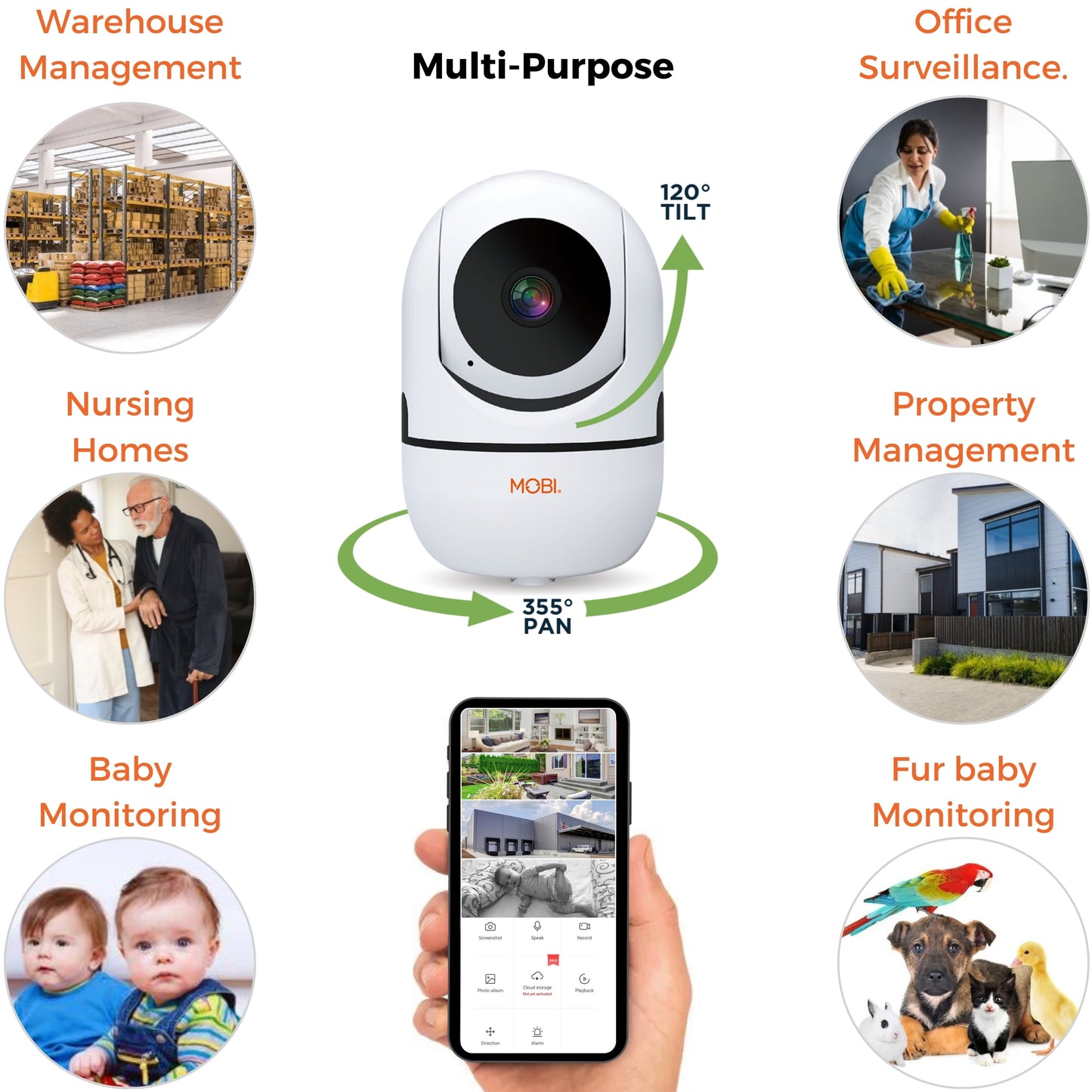 cam HDX Wi-Fi Pan & Tilt Smart Nursery Monitoring Camera, Baby Video Monitor, Night Vision, Motion Detection, Full HD, Two-Way Audio, Remote View & Recording with Free Smart App